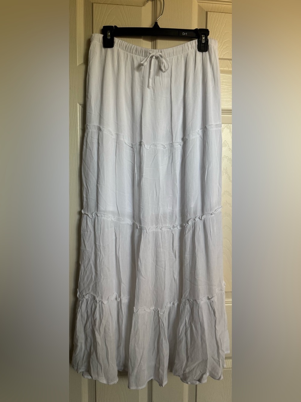 NWT Love Tree White Tiered Maxi Skirt, Size Large